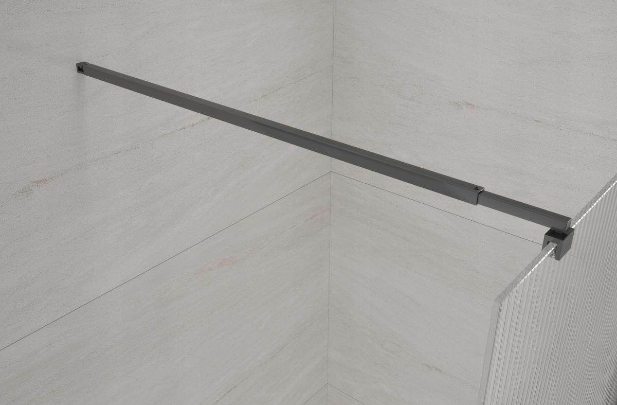 INVENA KABINA WALK-IN II TREND 100X200CM RYFLOWANA 8MM SHINY-GL.CZARNY