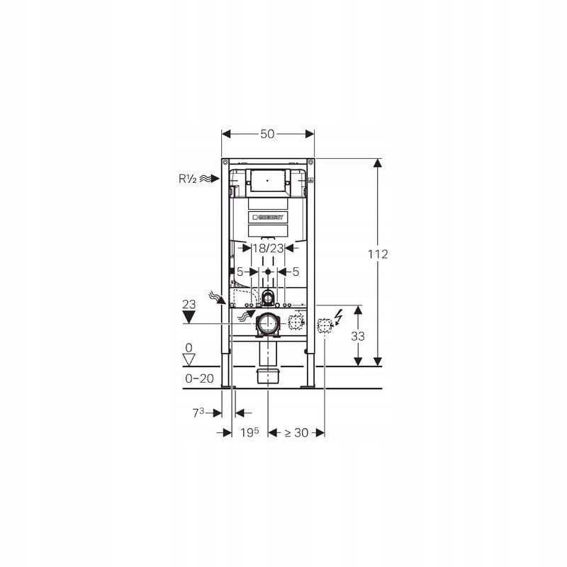 GEBERIT Stelaż Duofix do WC Omega 12 cm, H112