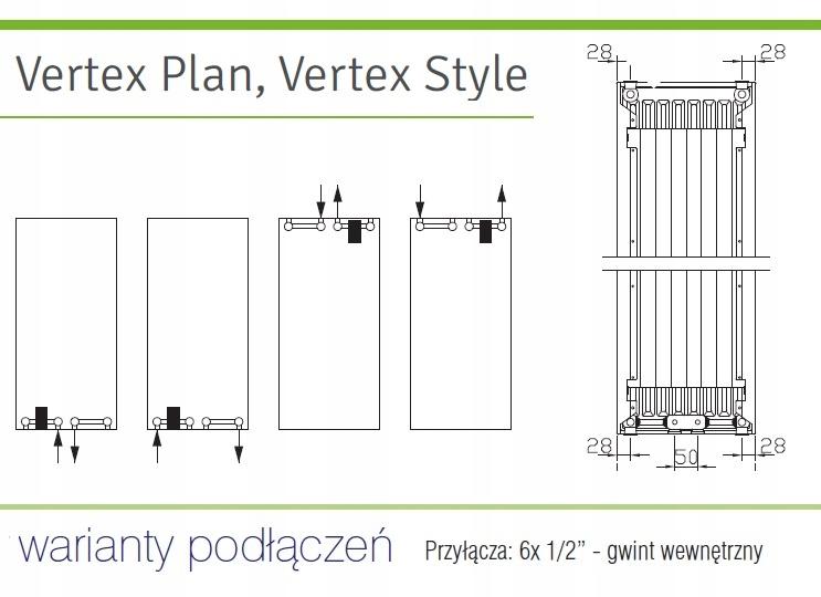 Grzejnik stalowy pionowy STELRAD VP 22 2200x300 VERTEX PLAN Pionowy 48h