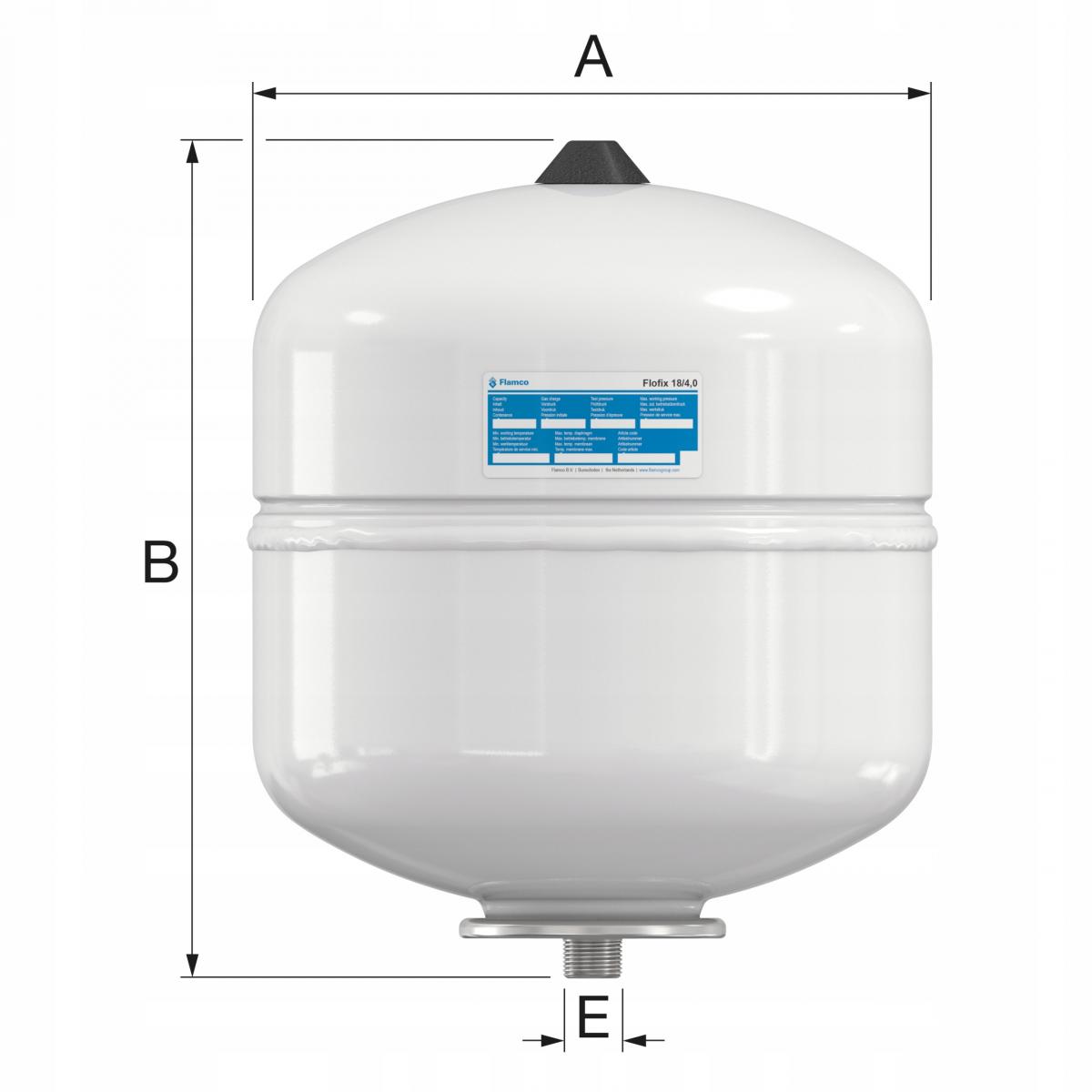 FLAMCO MEIBES FLOFIX 18/4,0, 10 bar, naczynie wzbiorcze do c.w.u.