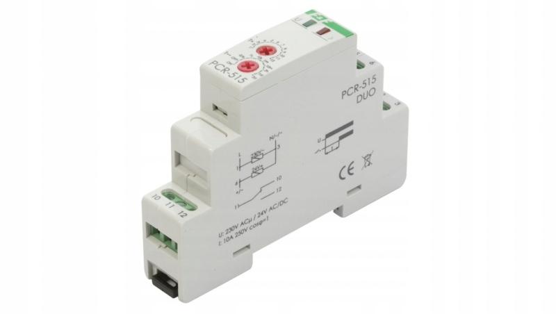 Przekaźnik czasowy PCR-515 DUO jednofunkcyjny- rewersyjny (opóźn. załączani