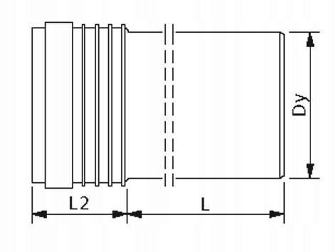 Rura kielichowa 110x3000, SiTech+ czarny