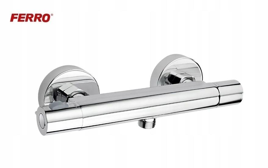 FERRO Bateria prysznicowa Trinity Safe Touch termostatyczna ścienna, chrom