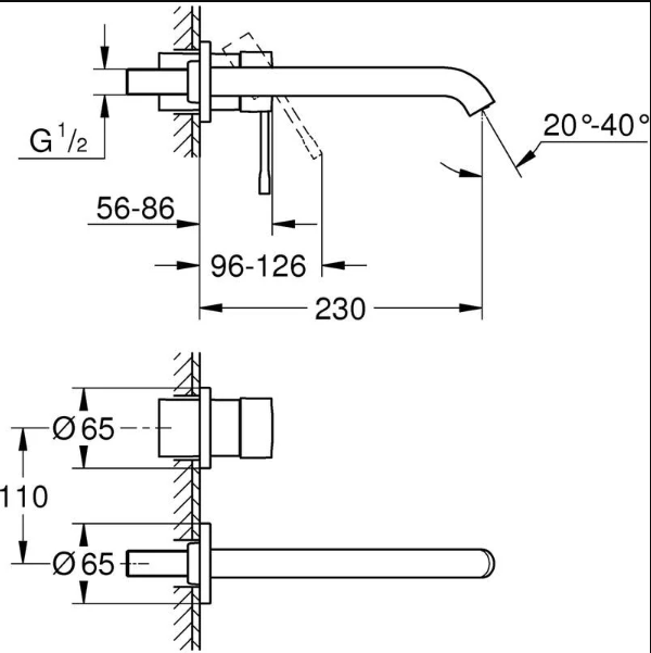 GROHE 2-otworowa Jednouchwytowa Bateria umywalkowa Essence cool sunrise