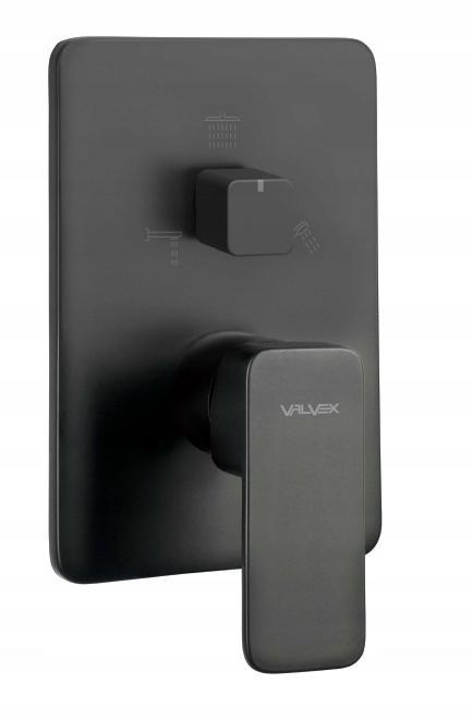 LOFT BLACK Bateria podtynkowa z przełącznikiem ceramicznym 3-funkcyjnym