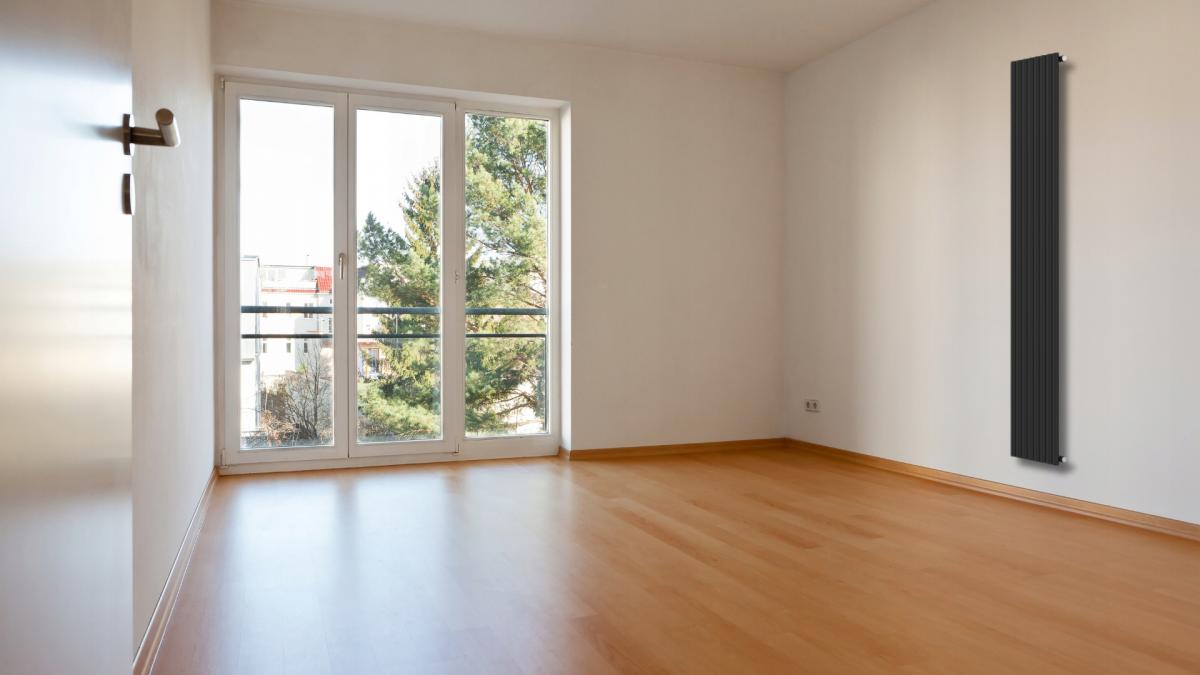 Grzejnik pionowy dekoracyjny INVENA MONO 2000X480 MOC: 983W CZARNY