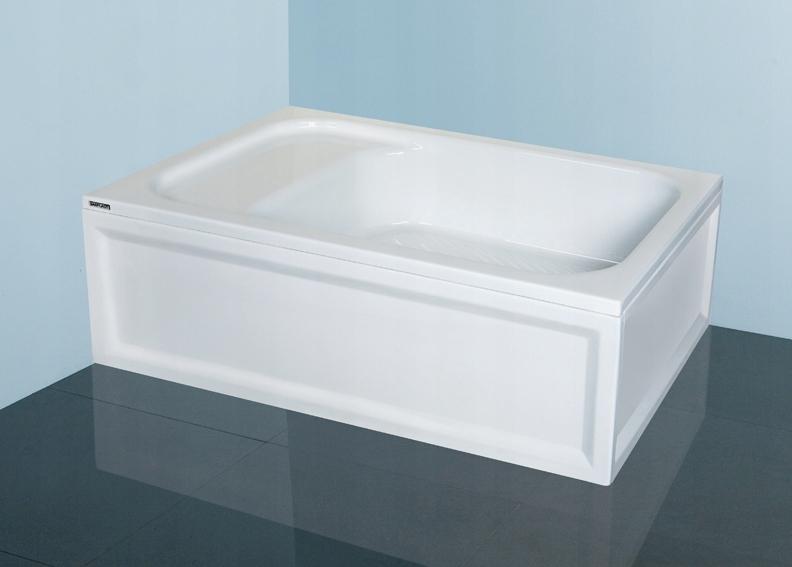 Brodzik akryl prostokąt 80x120x28cm SANPLAST Classic Bzs/CL STB siedzisko