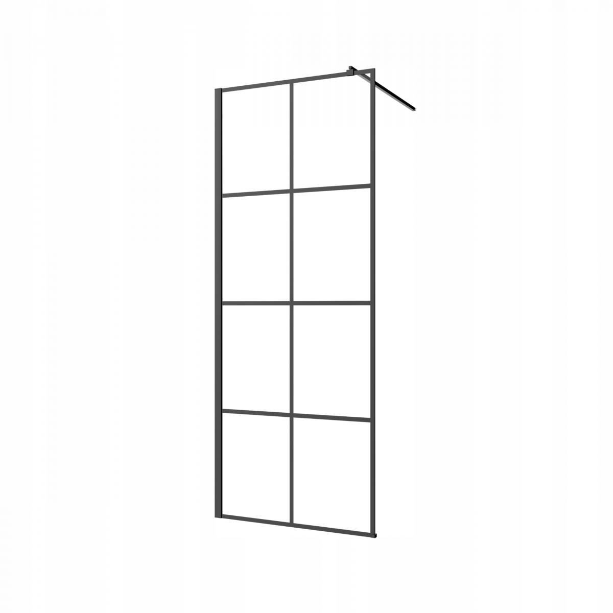 INVENA KABINA WALK-IN II 80X200CM GEOMETRYCZNA 8MM SHINY-GLASS CZARNY