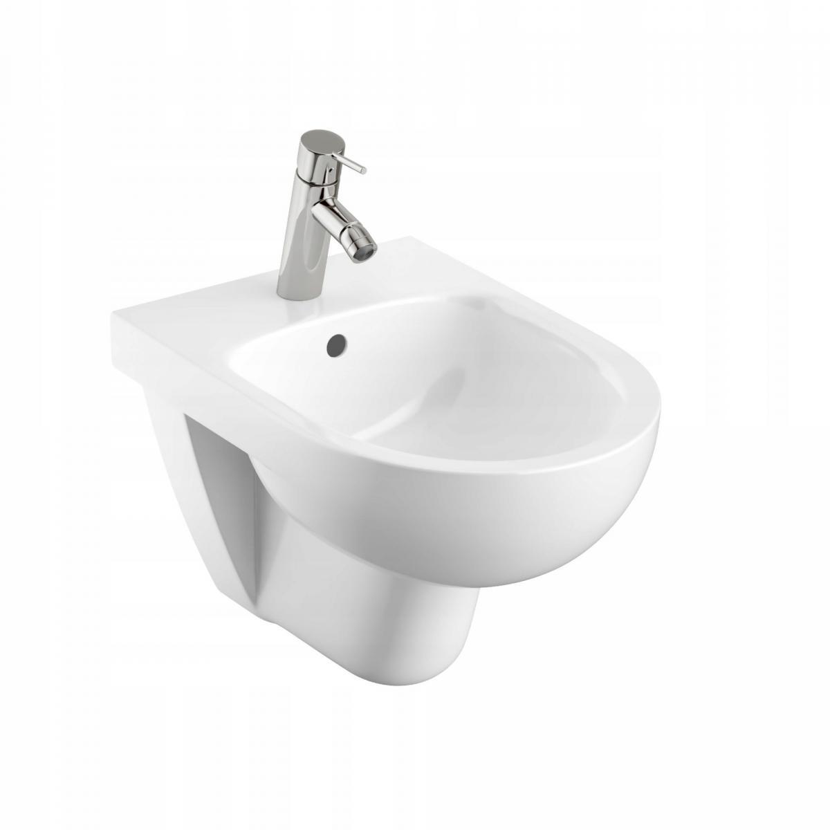 Bidet wiszący Selnova B35 cm, H34.5 cm, T53 cm, z przelewem, z otworem na b