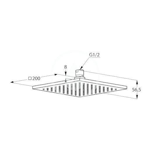 Głowica natryskowa KLUDI A-QA 200x200mm chrom