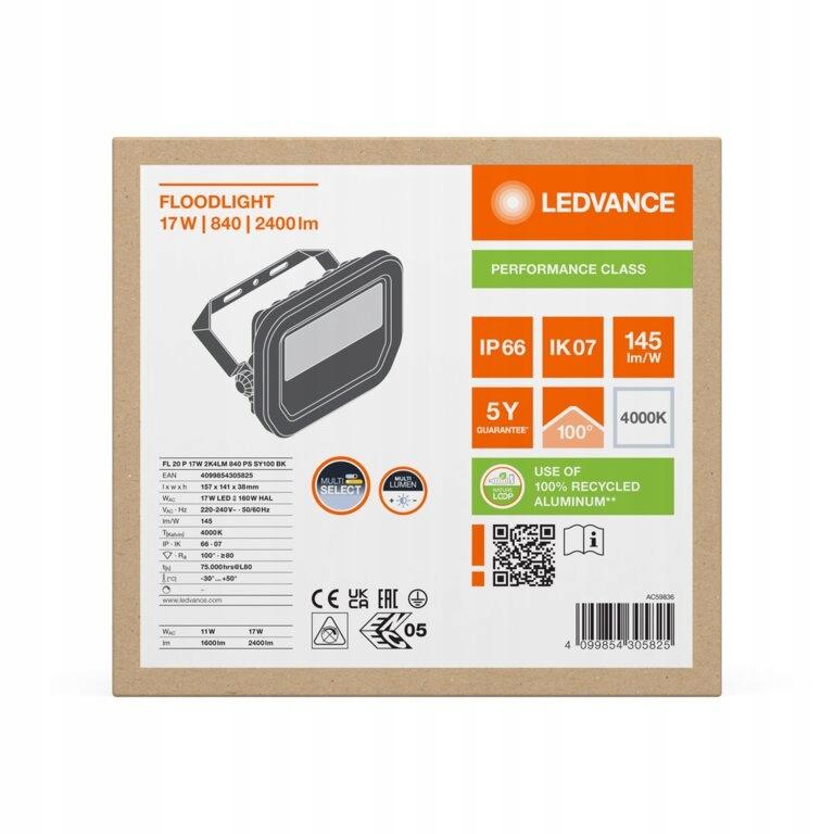 Naświetlacz Floodlight 20 P 17W 2K4LM 840 PS SY100 BK Uniwersalny naświetla