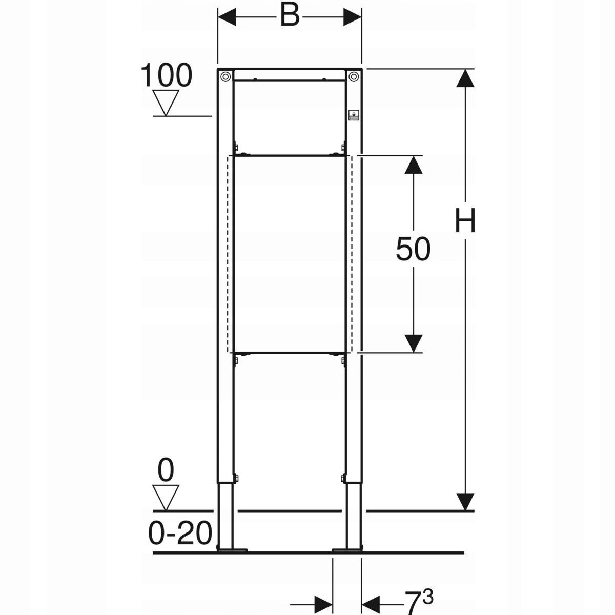 Stelaż montażowy Geberit Duofix do poręczy 48h
