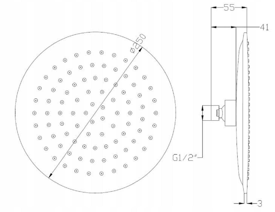 INVENA DESZCZOWNICA OKRĄGŁA MUSTA, CZARNA