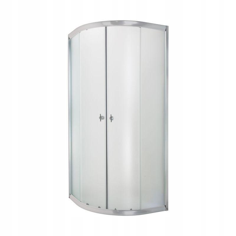 INVENA KABINA NATRYSK. PÓŁOKR.MARBELLA 90X90 PR.CHROM SZKŁO MROŻONE
