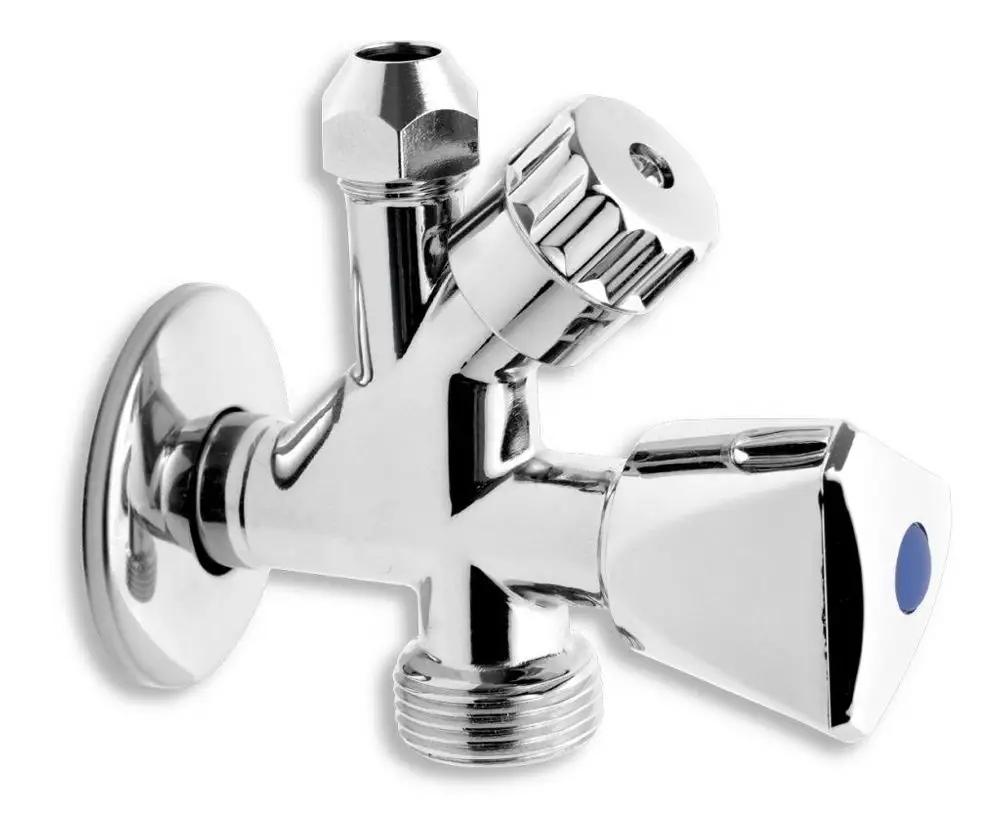 Zawór kątowy Kombi 3-8 x 1-2 x 3-4,ze złączką do rury miedzianej fi10mm