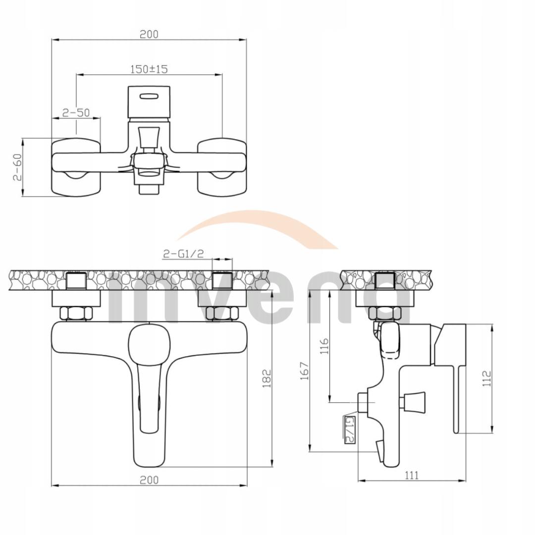 Bateria wannowa INVENA GLAMOUR CHROM 48h
