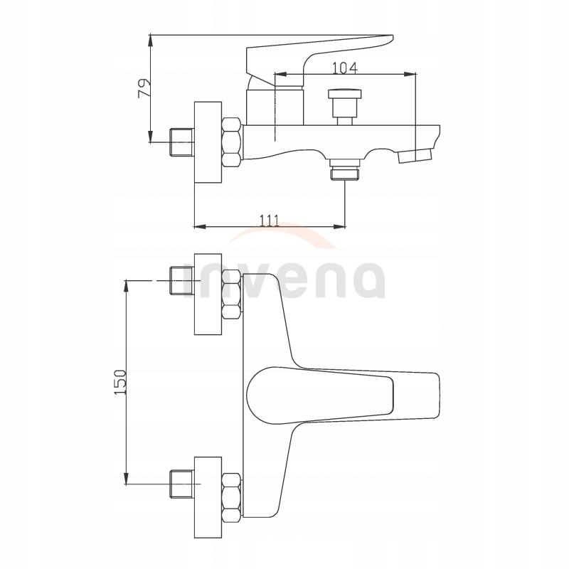 Bateria wannowa INVENA DOKOS CHROM 48h