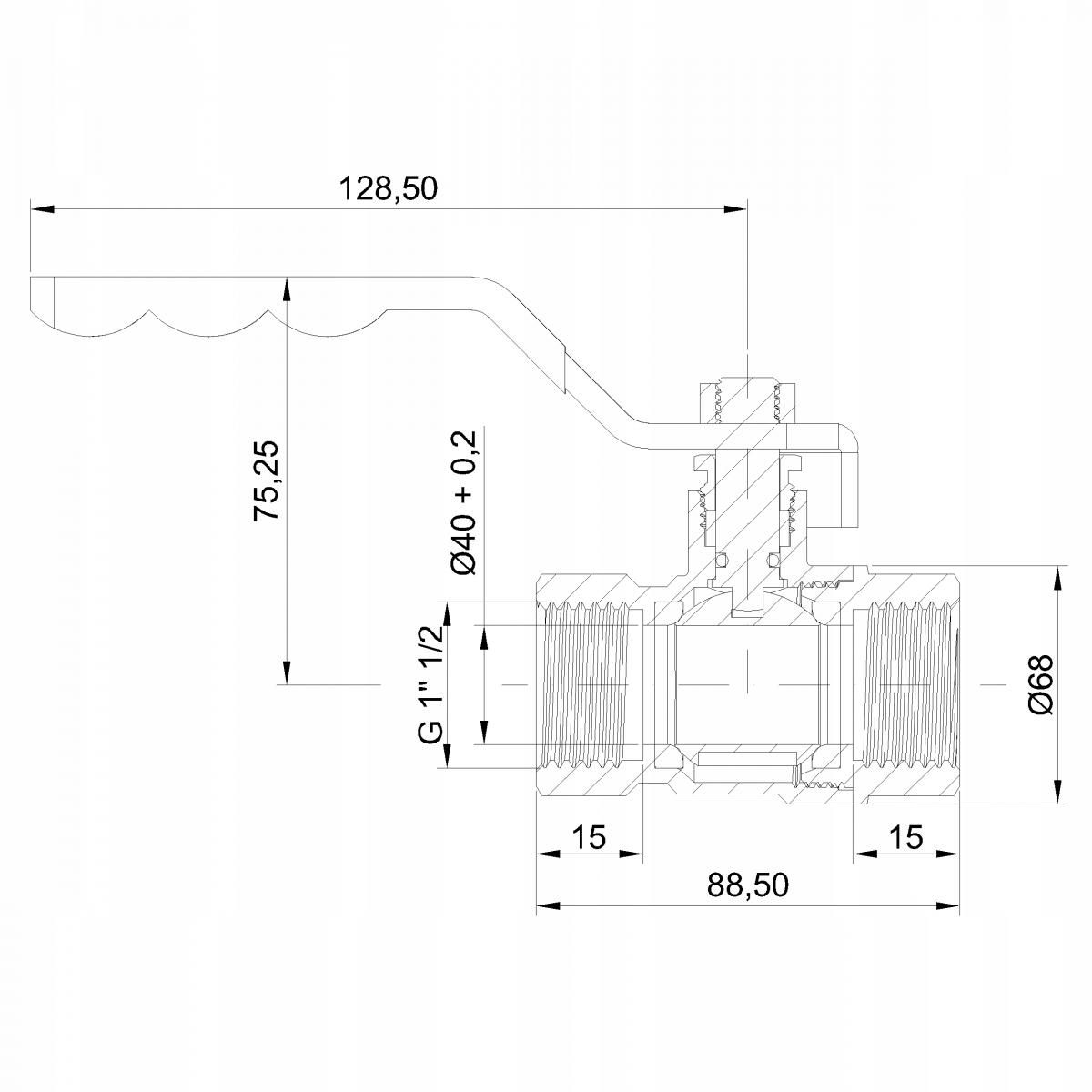 INVENA ZAWÓR KULOWY WODNY WW TYP CIĘŻKI GLADIATOR PROV 6/4