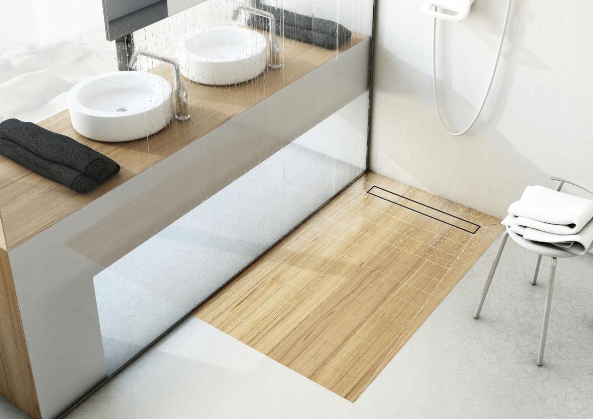 Odpływ liniowy Base-Low Black Standard 60x8 z mask do zabudowy płytkami