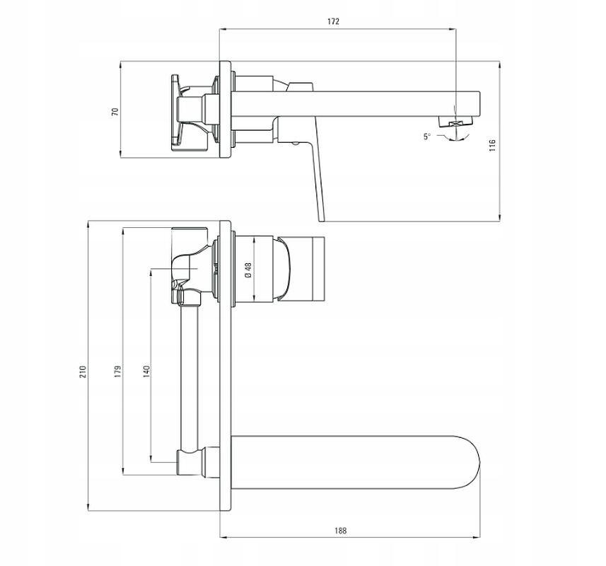 DEANTE Bateria umywalkowa Deante Alpinia chrom, podtynkowa