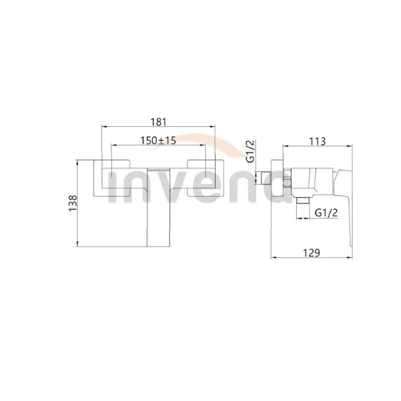 Bateria natryskowa INVENA PAROS CHROM 48h