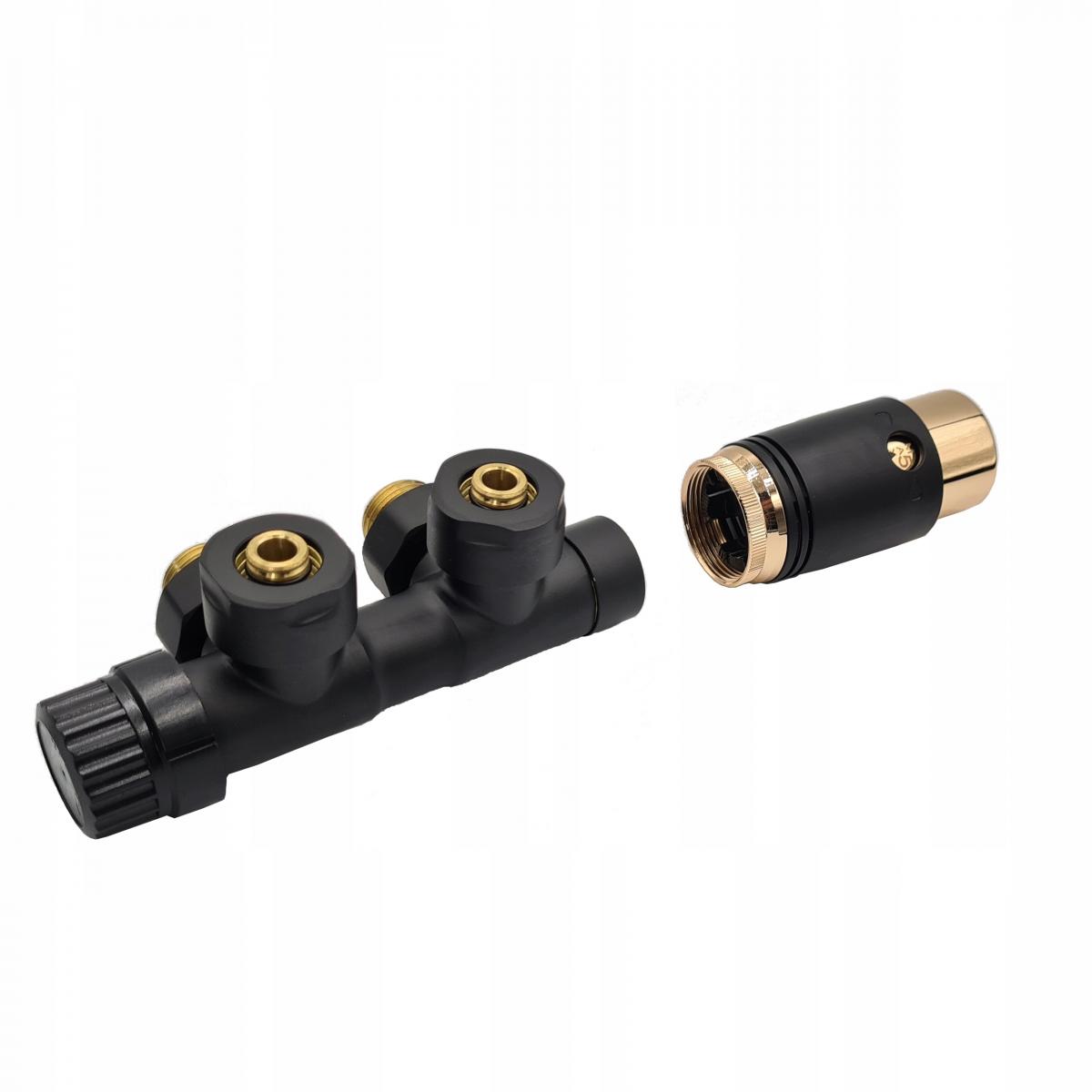 INVENA GRZEJNIK ŁAZ 540X1200 + KPL. DUOPLEX + MASKOWNICA PODW- CZARNO-ZŁOTY