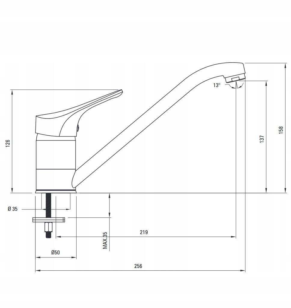 DEANTE Bateria zlewozmywakowa Joko chrom stojąca BOJ_060M