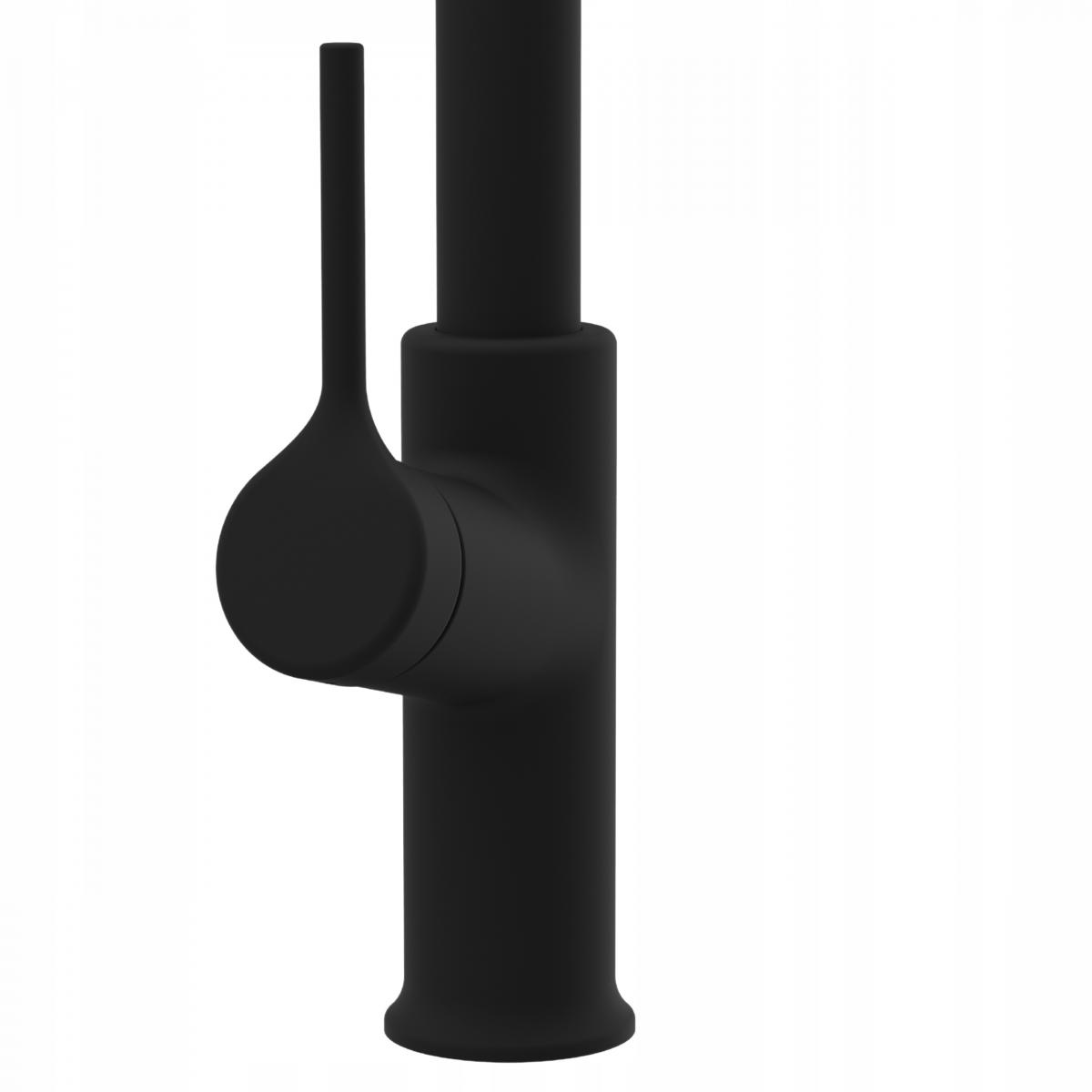 INVENA BATERIA ZLEW FARSALA Z WYCIĄGANĄ 2F WYLEWKĄ TYPU L CZARNA TREND