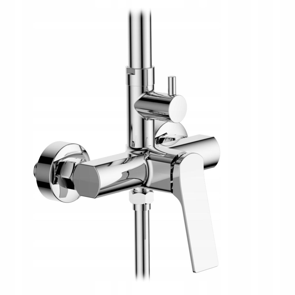 INVENA DESZCZOWNIA Z BATERIĄ NATRYSKOWĄ NERI INVENA TREND CHROM