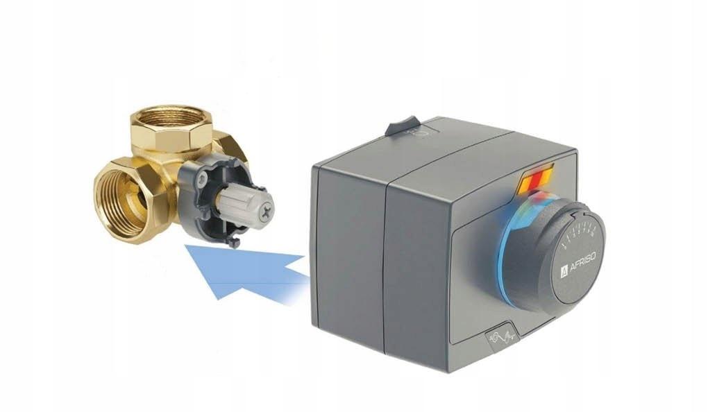AFRISO Zestaw regulacyjny: 4-drogowy obrotowy zawór miesz + siłownik elektr