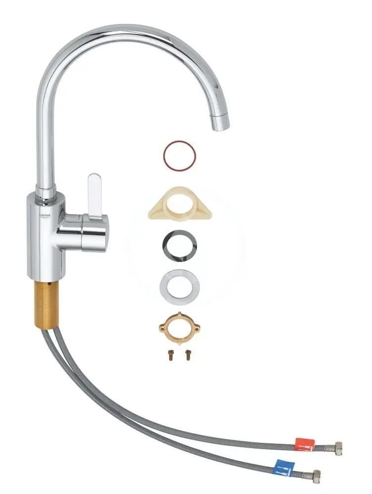 Bateria kuchenna stojąca z el. beżową wylewką ARMATURA KRAKÓW RUMBA DUO