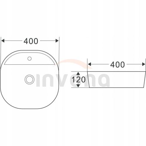 INVENA UMYWALKA NABLATOWA PARLA 40 CM, OKRĄGŁA