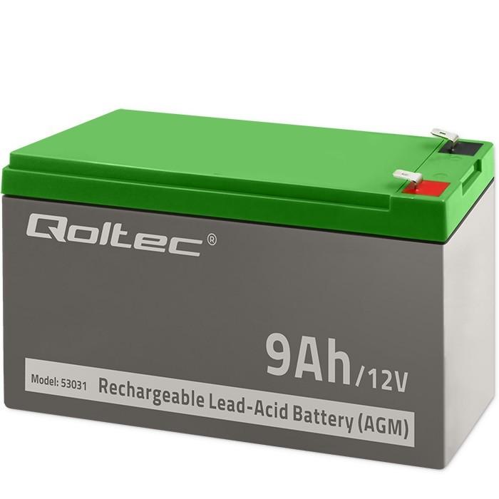 QOLTEC Akumulator AGM 12V 9Ah max. 135A