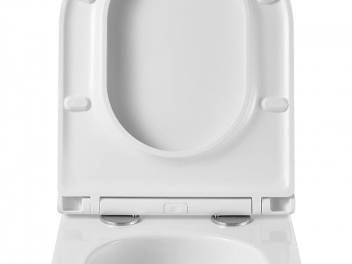 INVENA MISKA WC PODWIESZANA, QFS, LIMNOS OKRĄGŁA, Z DESKĄ WOLNOOPADAJĄCĄ