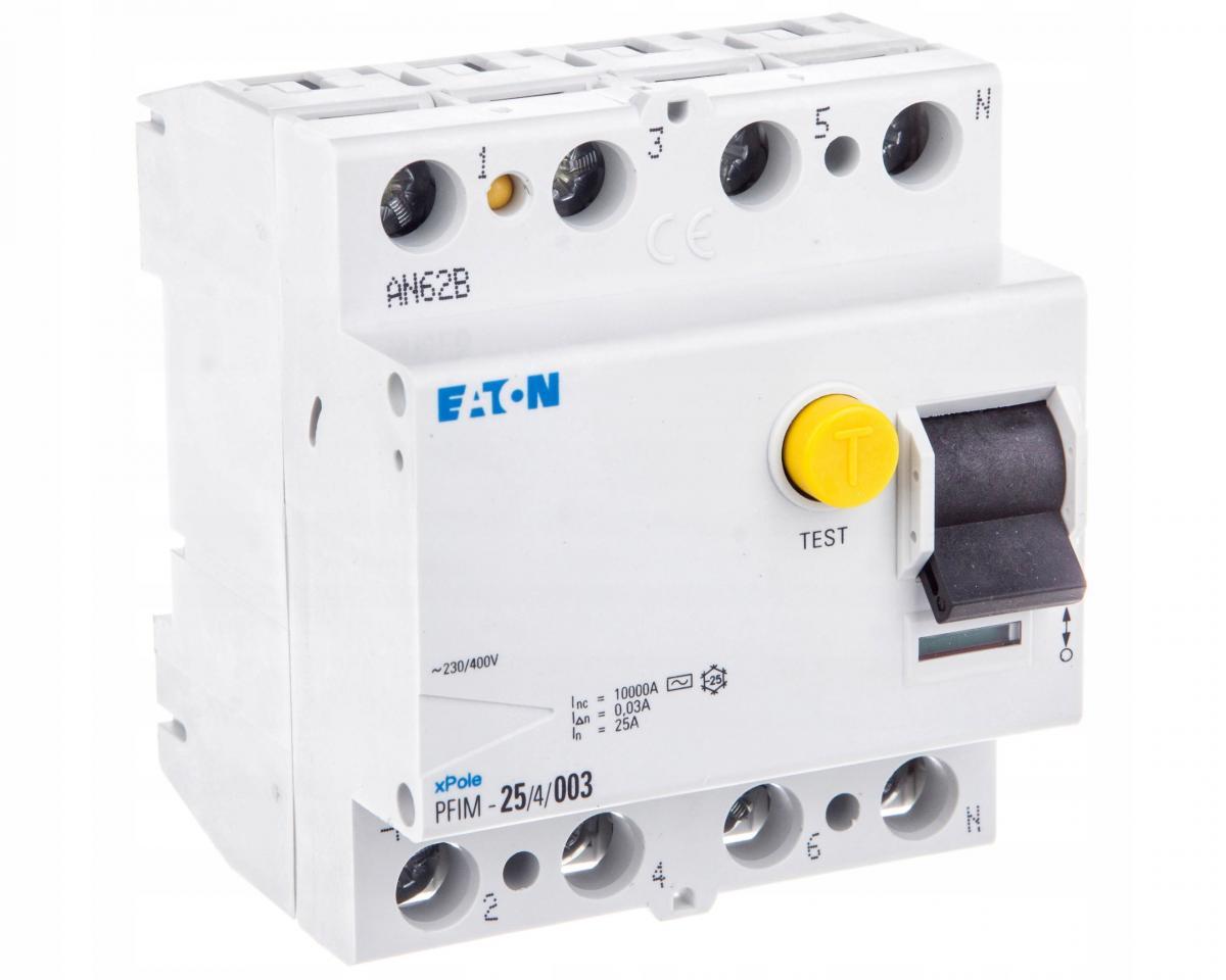 EATON Wyłącznik różnicowoprądowy 4-biegunowy PFIM-25/4/003-MW