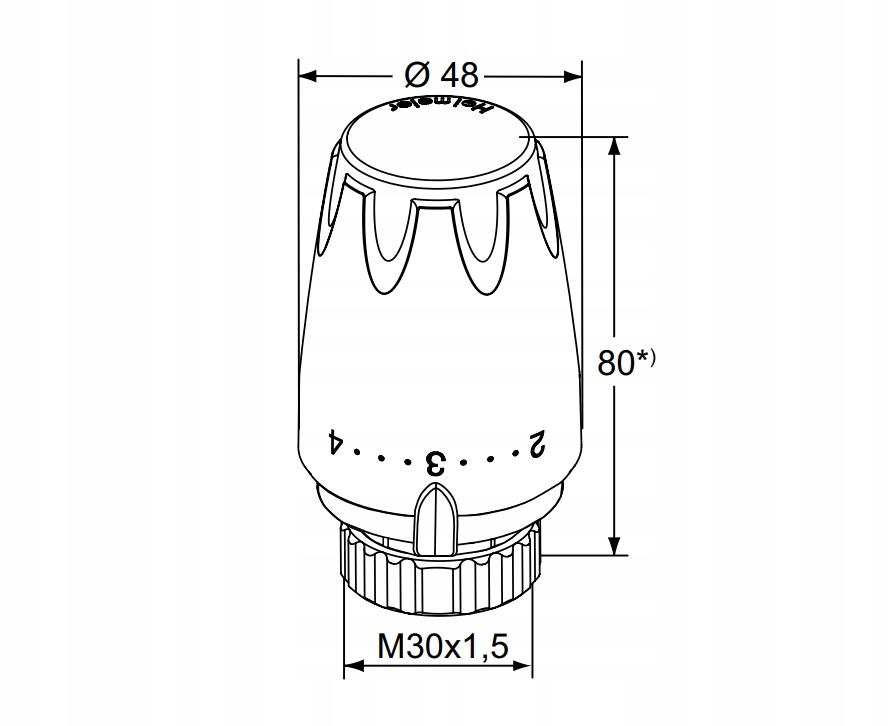 Głowica termostatyczna IMI HEIMEIER DX biała M30x1.5 48h