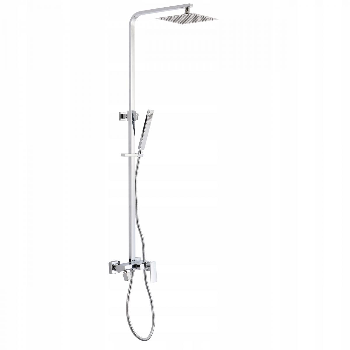 INVENA DESZCZOWNIA Z BATERIĄ NATRYSKOWĄ PAROS INVENA TREND CHROM