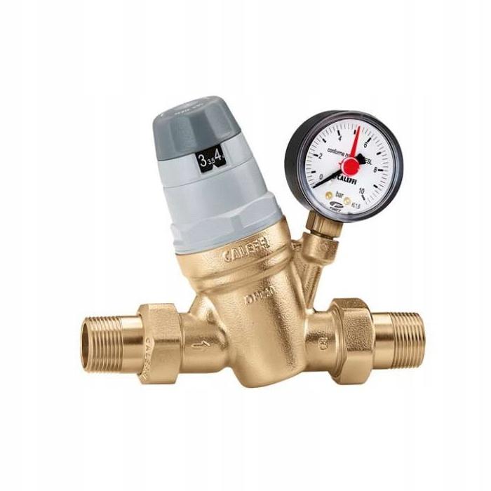 CALEFFI Regulator ciśnienia z manometrem i wskaźnikiem nastawy 1 cal 48h