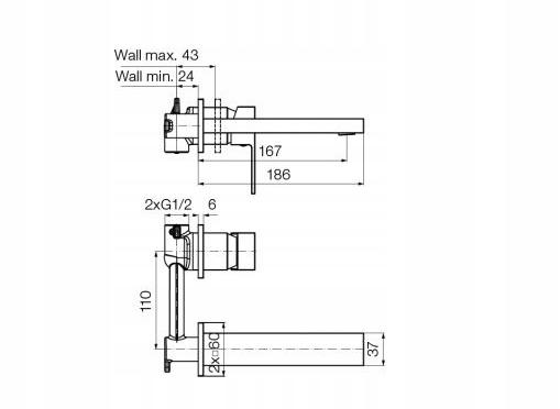 VALVEX Bateria umywalkowa podtynkowa ARS BLACK