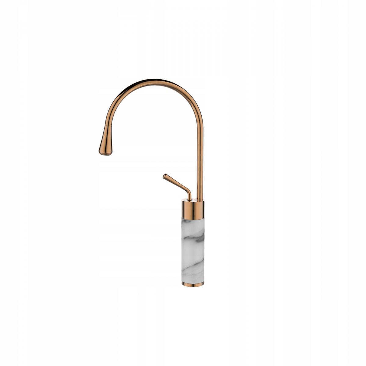 INVENA BATERIA UMYWALKOWA WYSOKA GABRO, INVENA TREND BIAŁY/MIEDŹ