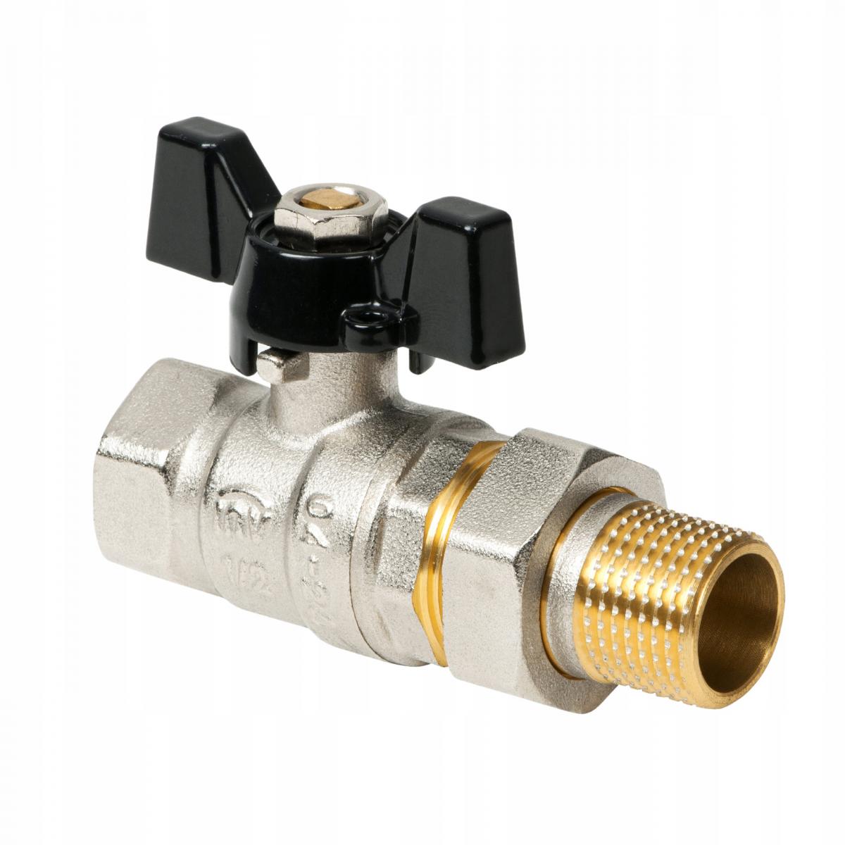 INVENA ZAWÓR KULOWY WODNY ZE ŚRUB. Z MOTYL. TYP CIĘŻKI GLADIATOR PROV 3/4