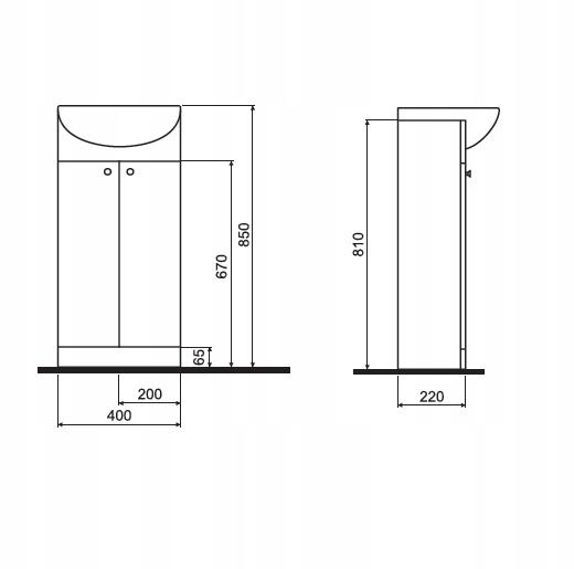 Zestaw meblowy KOŁO SOLO z umywalką 40cm 48h