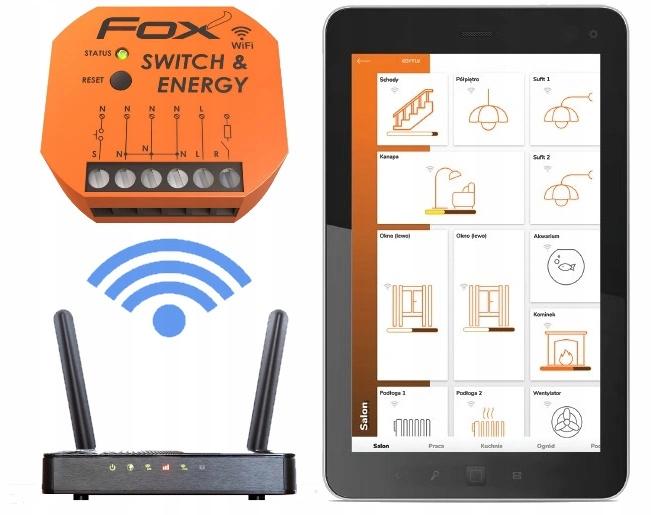 POJEDYNCZY PRZEKAŹNIK Wi-Fi 230V Z FFUNKCJĄ MONITOROWANIA PARAMETRÓW SIECI