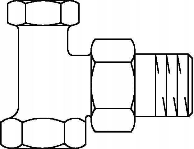 Combi 2, zawór powrotny, DN15 - 1/2, kątowy, niklowany