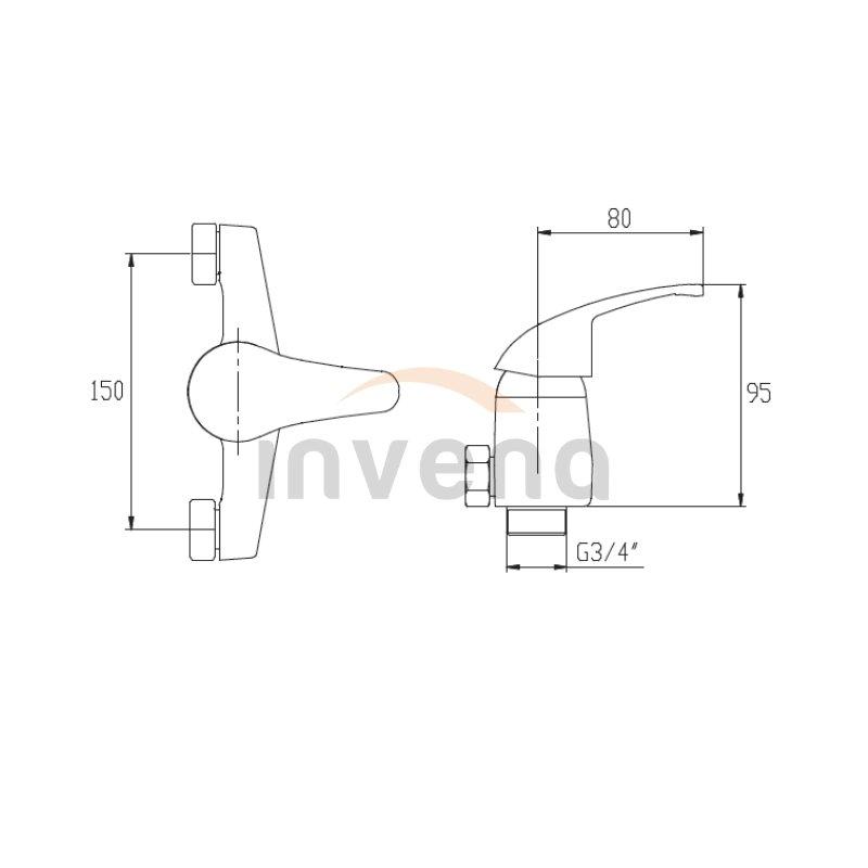 INVENA BATERIA UMYWALKOWA PODTYNKOWA SIROS CHROM
