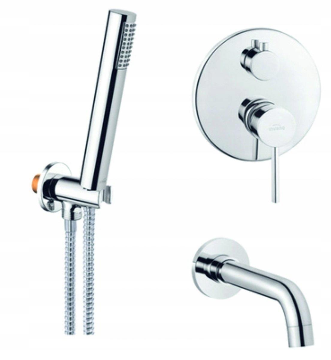 INVENA ZESTAW WANNOWY PODTYN Z BATERIĄ PODTYNKOWĄ 2-FUNKCYJNĄ DAFNI