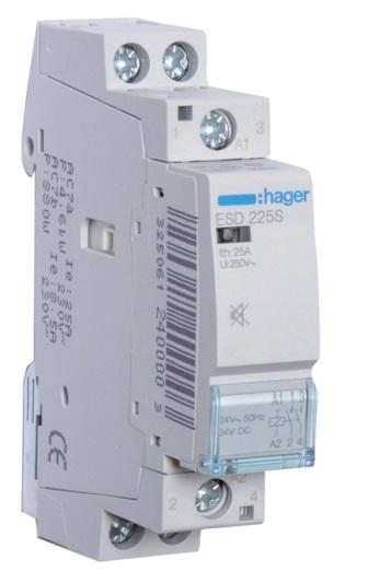 HAGER Stycznik cichy 24VAC 2NO 25A AC-7a/b