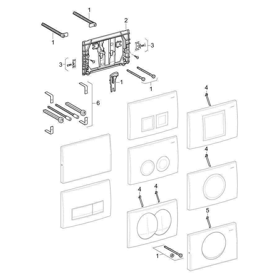 GEBERIT Zestaw popychaczy i bolców dystansowych Delta