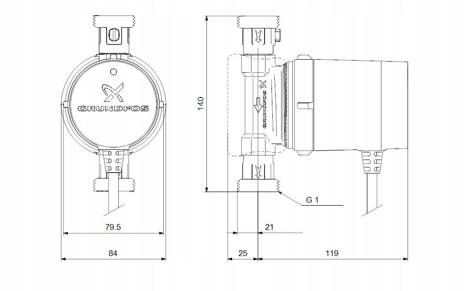 Pompa cyrkulacyjna C.W.U COMFORT 15-14 BX PM GRUNDFOS