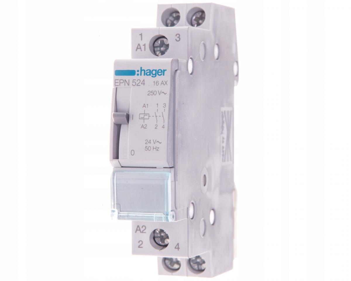 HAGER Przekaźnik bistabilny 24VAC/12VDC 2NO 16A